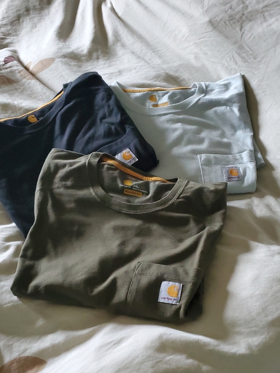 Carhartt Other - Carhartt Men's Short-Sleeve Pocket Tees — Olive, Navy & Light Blue